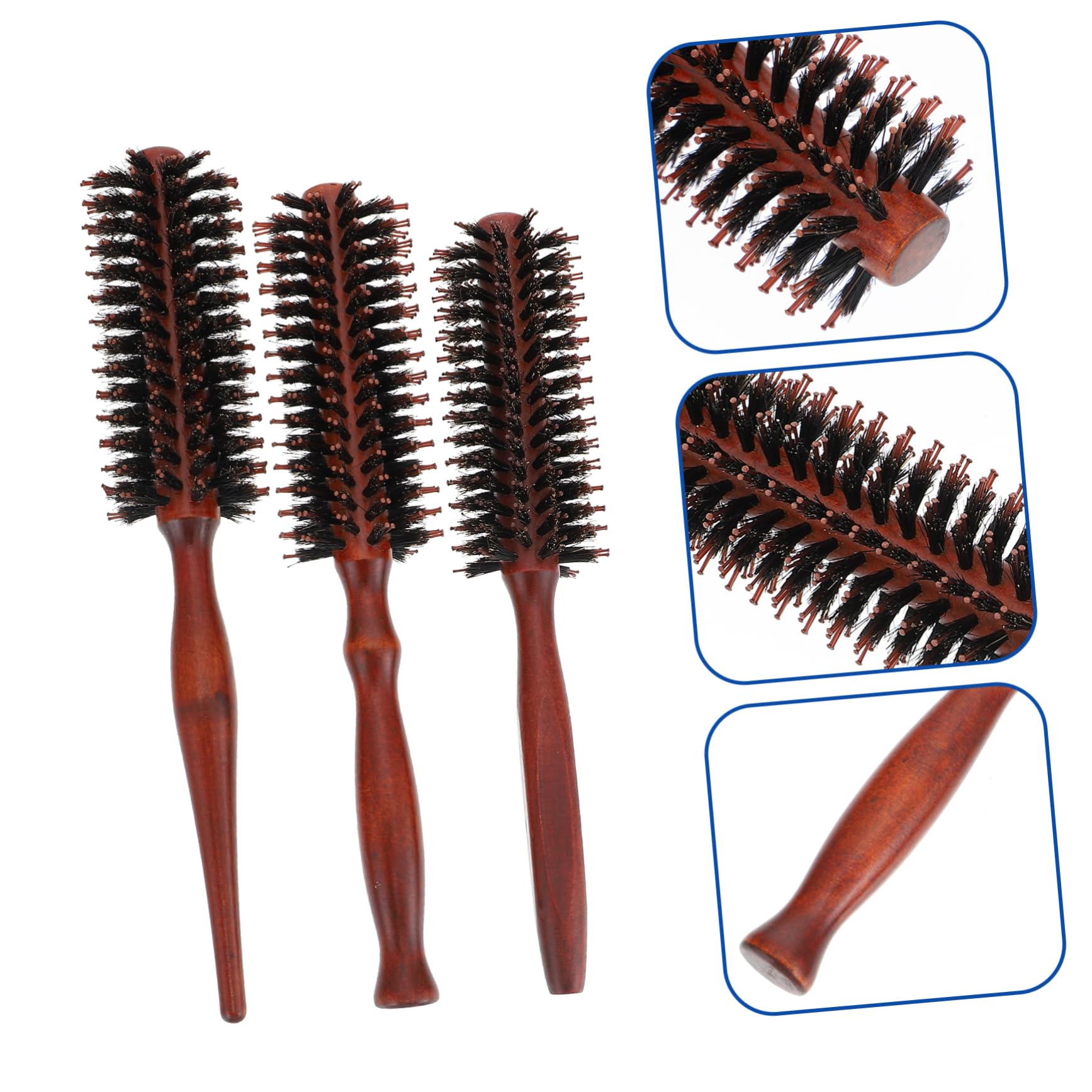 MAGICLULU 9 Pcs Di Curling Pettine Districante Spazzola Per A Setole Districante Spazzola Per Setola Per Manico In Legno Per Rotonda