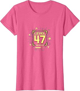 Level 47 Unlocked Birthday Gift Gamer Achievement T-Shirt