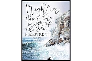Ocean Waves Wall Art: Inspiring Scripture and Nautical Charm