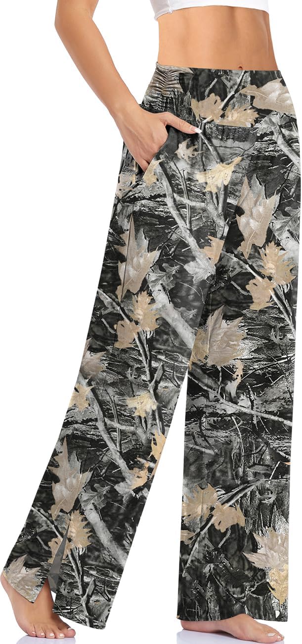 UEU Womens Wide Leg Yoga Pants High Waisted Adjustable Tie Knot Joggers Casual Loose Plus Size Lounge Sweatpants with Pockets