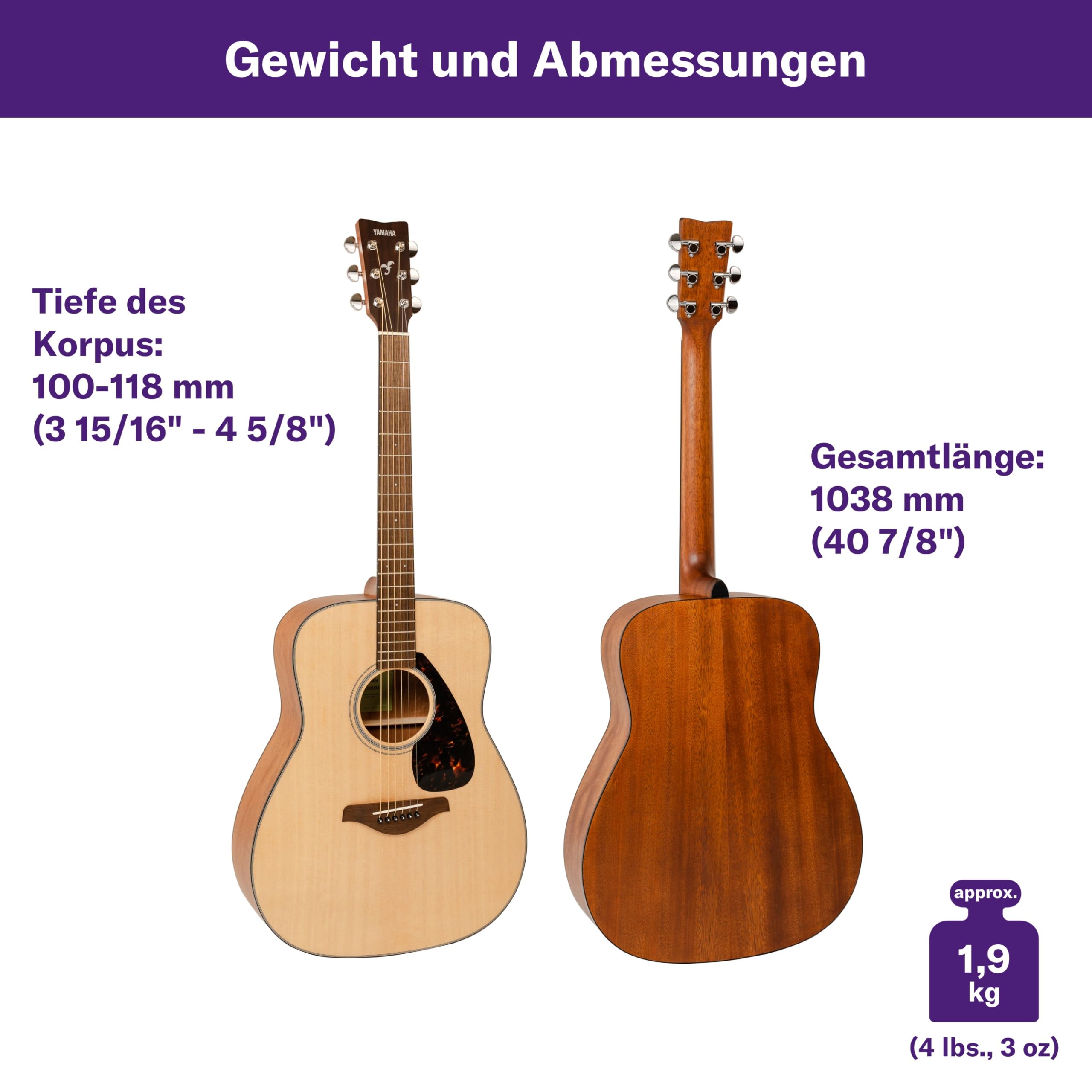 Yamaha FG800M matt natur - Akustische Westerngitarre mit authentischem Klang für Anfänger - 4-4 Gitarre aus Holz – Mit Voucher für 2 persönliche Online Lessons an der Yamaha Music School