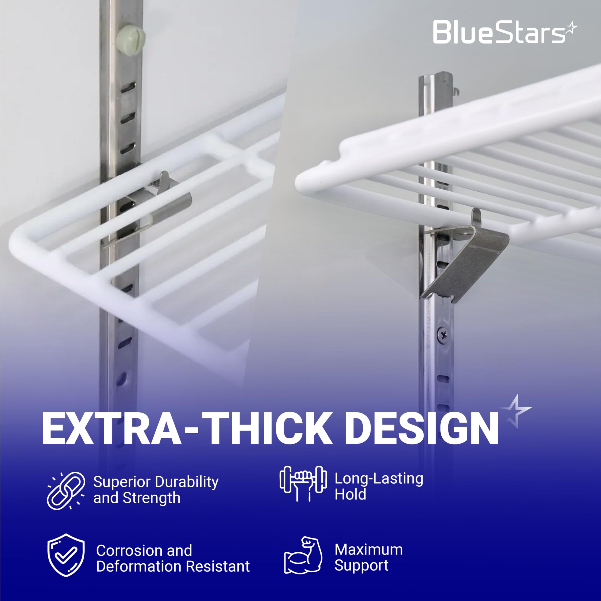 BlueStars Freezer Shelf Clips - Stainless Steel -4