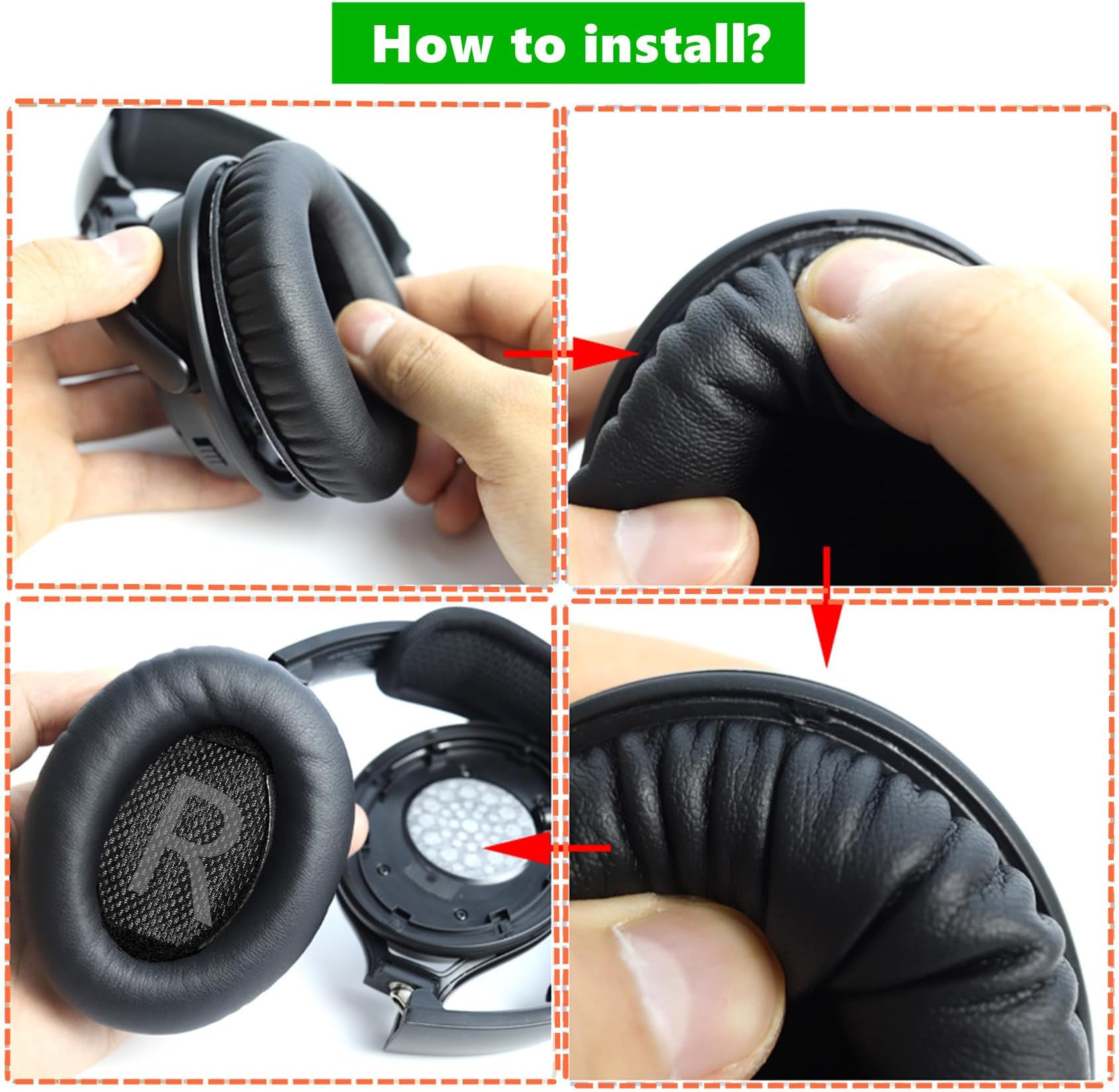 Upgrade Ear Pads Ear Cushions Earpads Replacement Compatible with Fogeek Apollo 11 Headphones Protein Leather Black