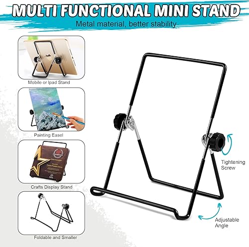 Miniatura 5 de Inburit Juego de pintura artística para niños, kit de suministros de pintura con 5 paneles de lienzo, 8 pinceles, 18 pinturas acrílicas, caballete