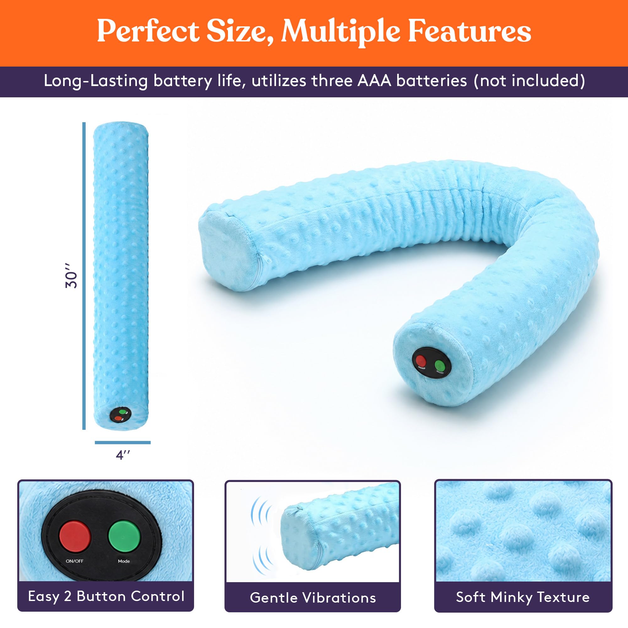 Special Supplies Oreiller sensoriel Vibrant pour Le Cou pour Enfants et Adultes, Housse Douce en Velours Peluche avec Stimulation thérapeutique texturée, Relaxation apaisante de l'esprit et du Corps,