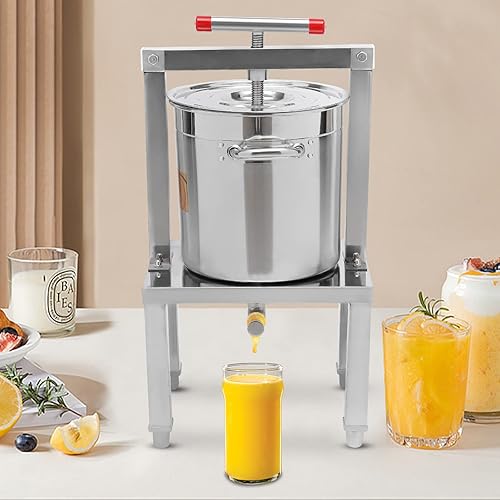 Miniatura 4 de LYNICESHOP Prensa de vino de frutas, prensa manual de miel de fruta grande, extractor de cera de abeja, máquina de apicultura, sidra, vino, uva,