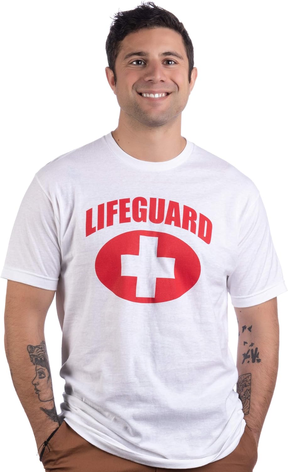 Ann Arbor T-shirt Co. Lifeguard - Red Lifeguarding Unisex Uniform Costume Life Guard T-Shirt for Men Women - Image 3