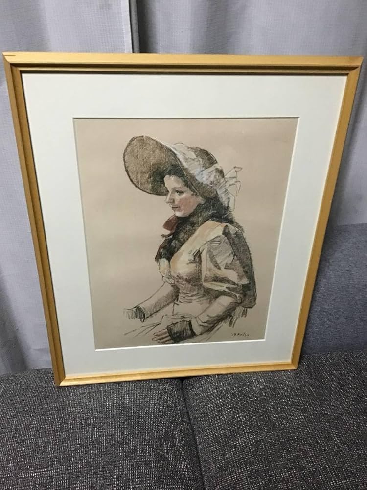 小磯良平、【K夫人像】、希少な限定額装用画集画、新品高級額 額装付、状態良好 Yahoo!オークション - 小磯良平 「婦人像」 希少な額装用画集