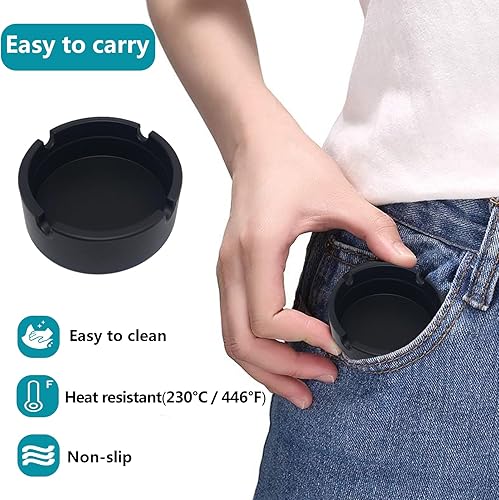 Miniatura 4 de Cenicero de silicona para cenizas, 3 piezas, fresco, pequeño, portátil, ligero, soporte para fumar, accesorios para cigarrillos, oficina, hogar,