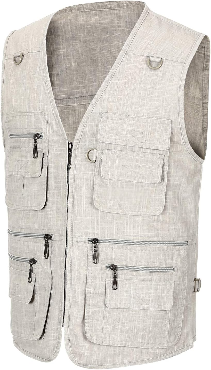 Mens Outdoor Fishing Vest Safari Travel Photography Vests Jacket Multi Pocket - Image 2