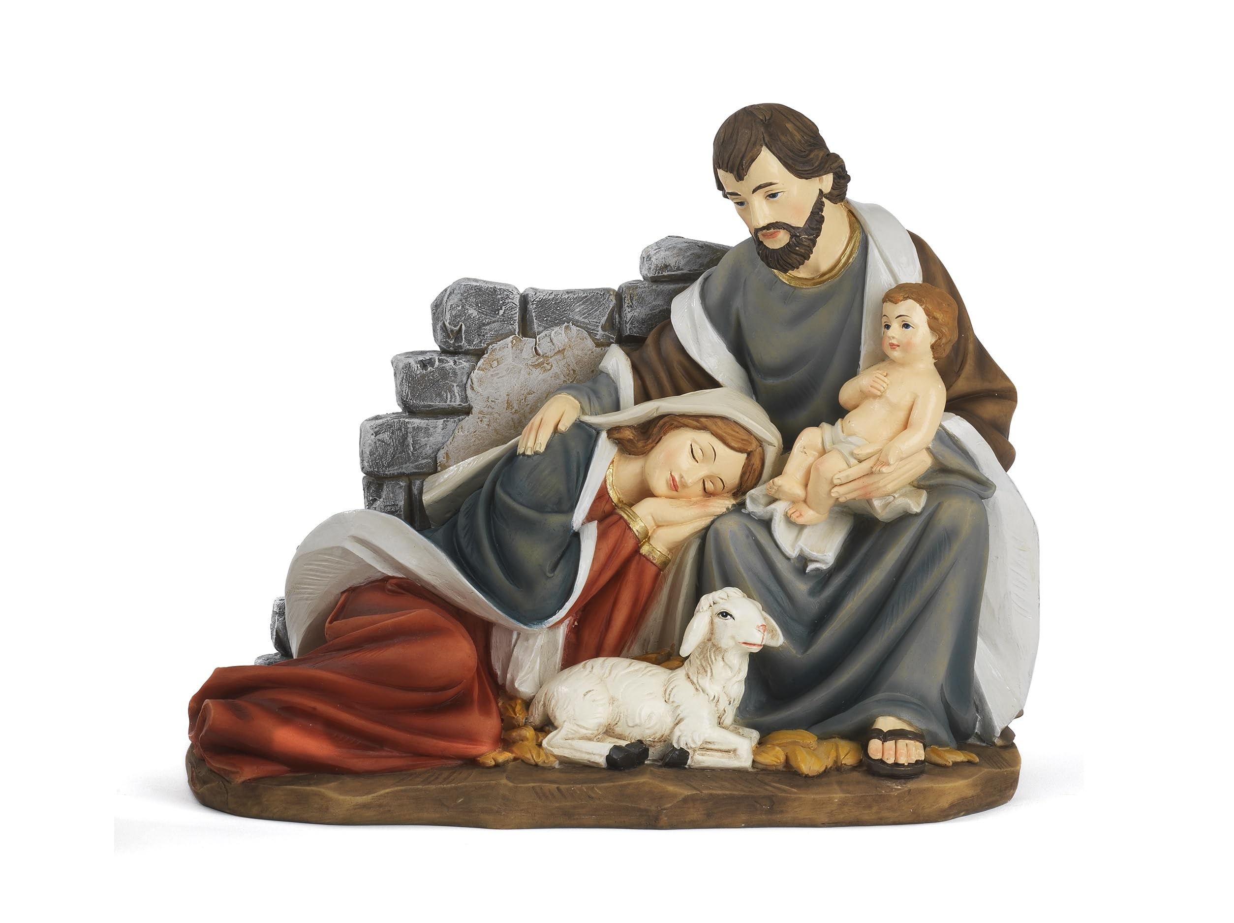 PABEN Estatua para Belén de la Virgen tumbada de resina, artículos religiosos (8,8 cm), longitud 11,6 cm