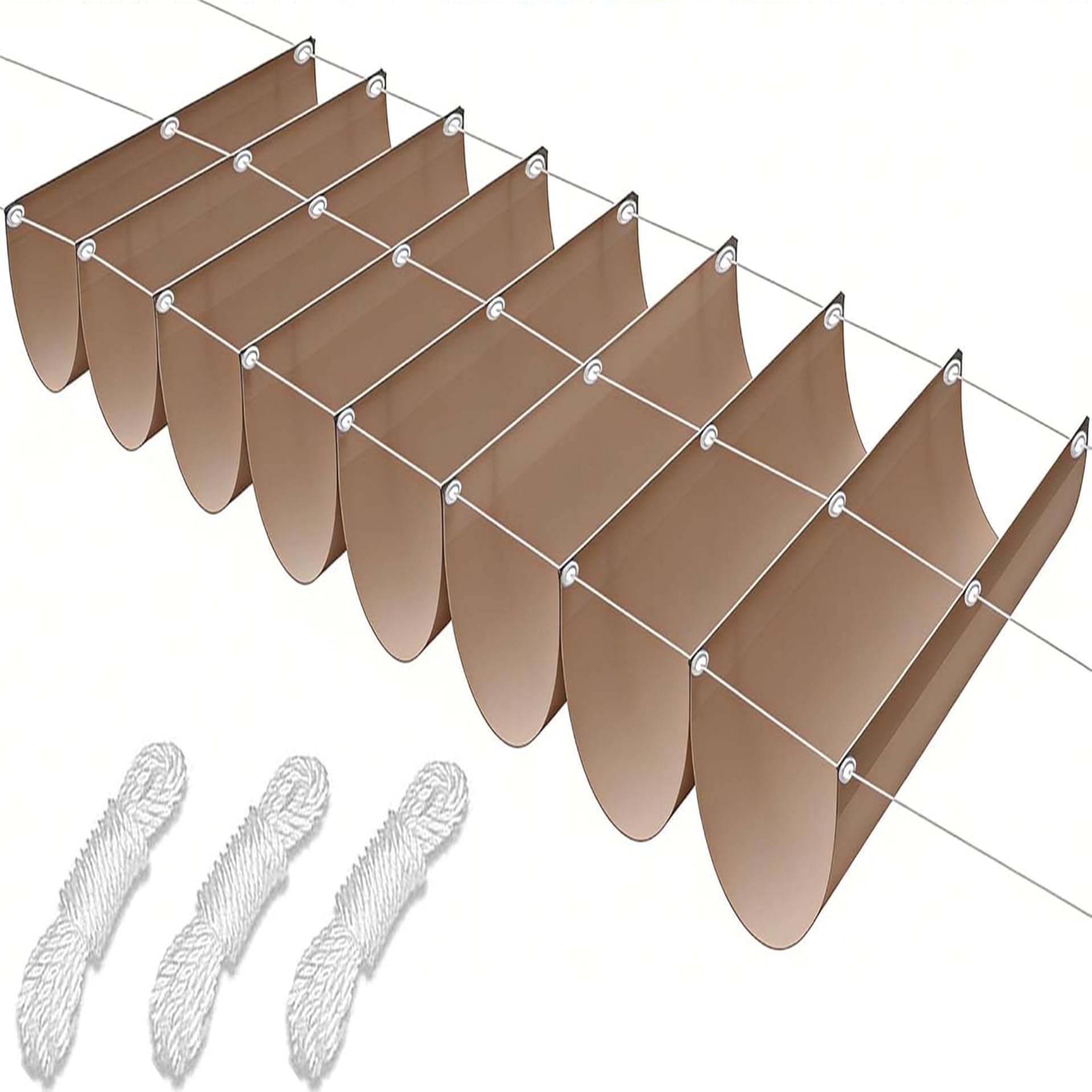 Filet d'ombrage rétractable vagues pour ombrager une pergola de jardin en plein air