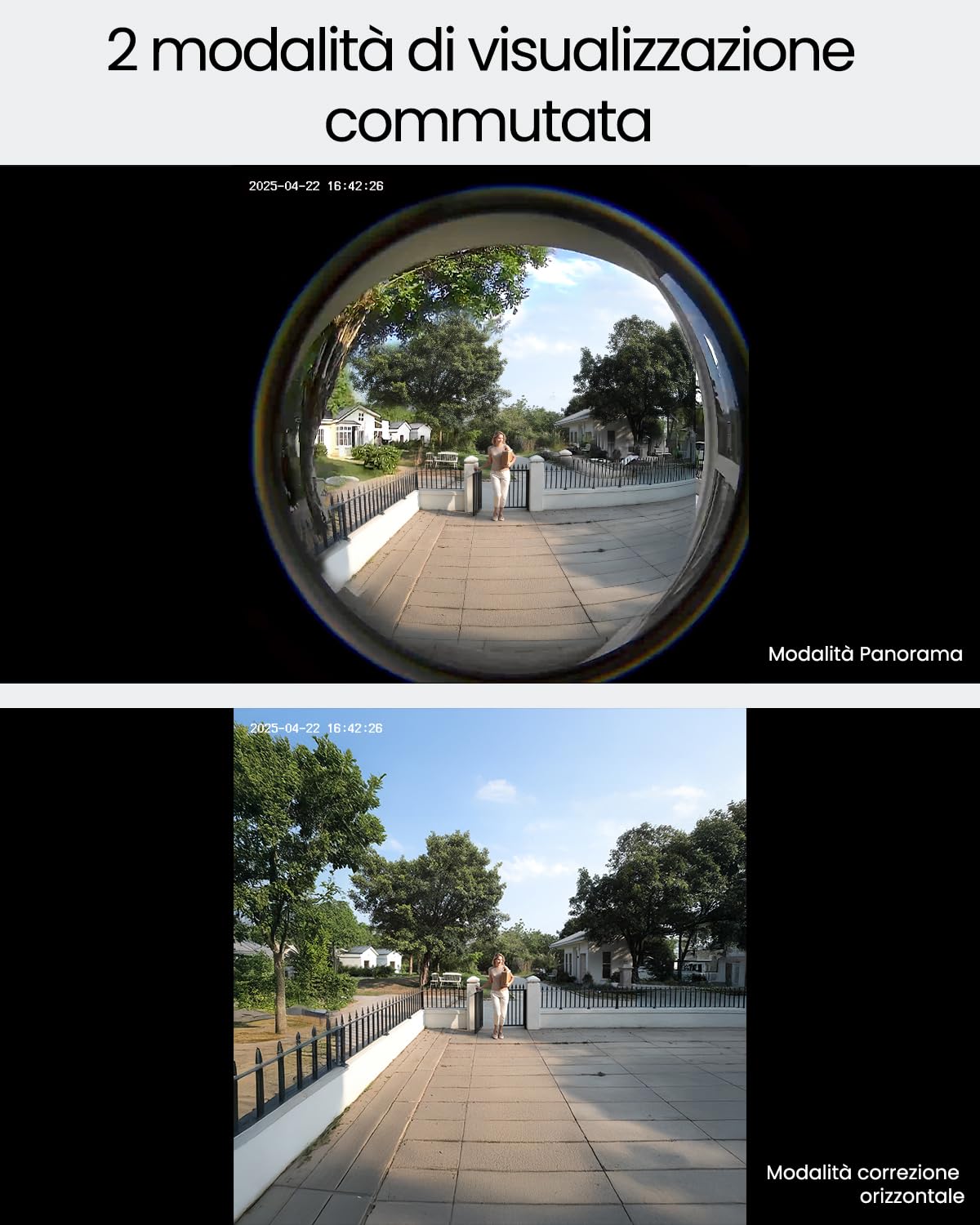 ieGeek 2K 3MP Videocitofono Wifi con 180° Angolo Visuale, Videocitofono Senza Fili da Esterno per Casa o Azienda, IP65, Rilevamento Intelligente, Installazione Facile, Visione Notturna, 2,4Ghz