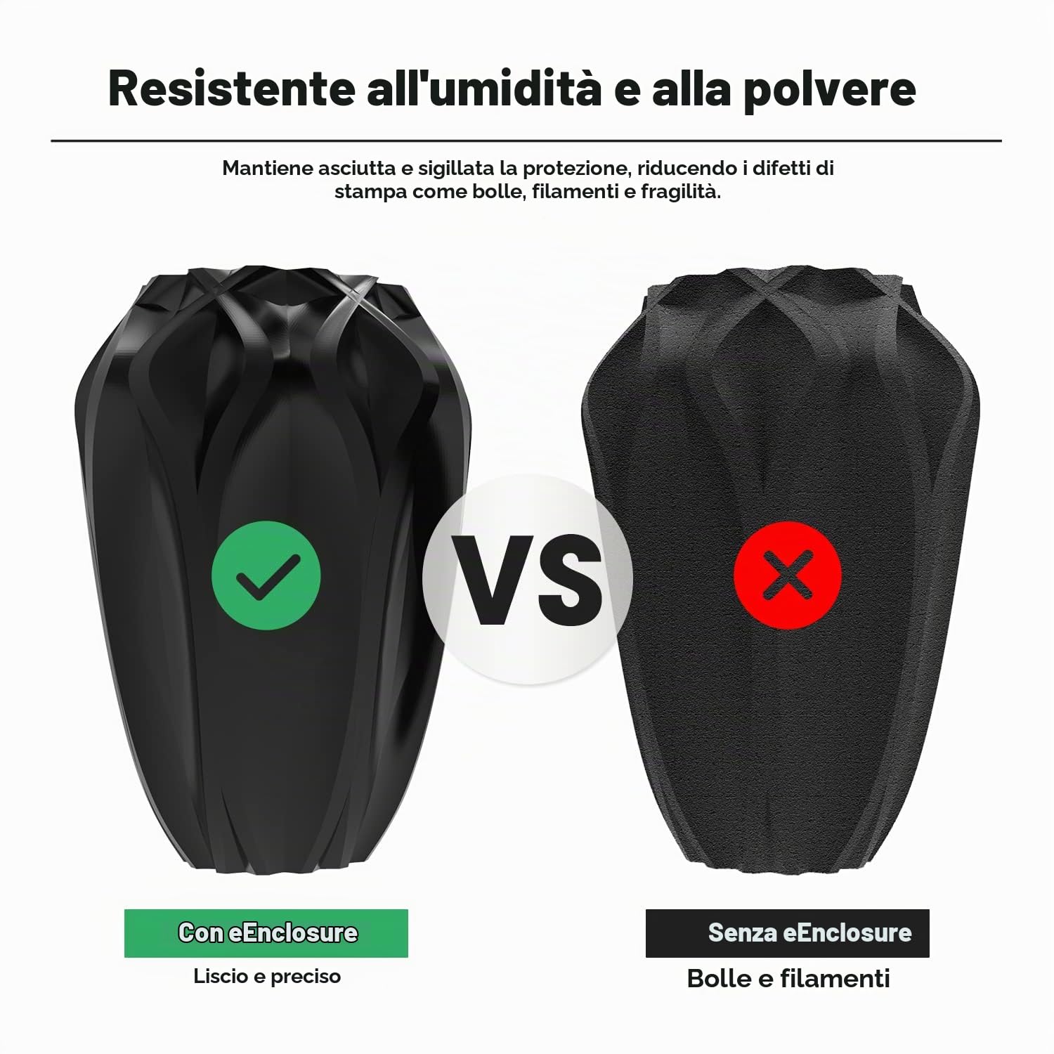 eSUN Custodia per Stampante 3D Tenda Lgnifuga e Antipolvere | Mantieni il filamento asciutto e proteggilo dalla polvere per stampe 3D perfette, stabili e senza difetti o bolle.