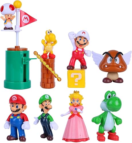 Miniatura 1 de Sufeasdf Juego de 12 piezas de juguetes de Mario  Mary Toys Bros Princess, decoración de pasteles, figuras coleccionables, regalos de decoración,