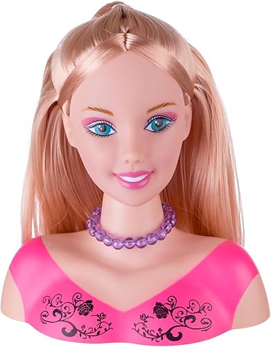 Miniatura 7 de KonHaovF Cabeza de muñeca para peinar el cabello y maquillaje para niñas pequeñas, muñeca pequeña con accesorios para el cabello para niñas,