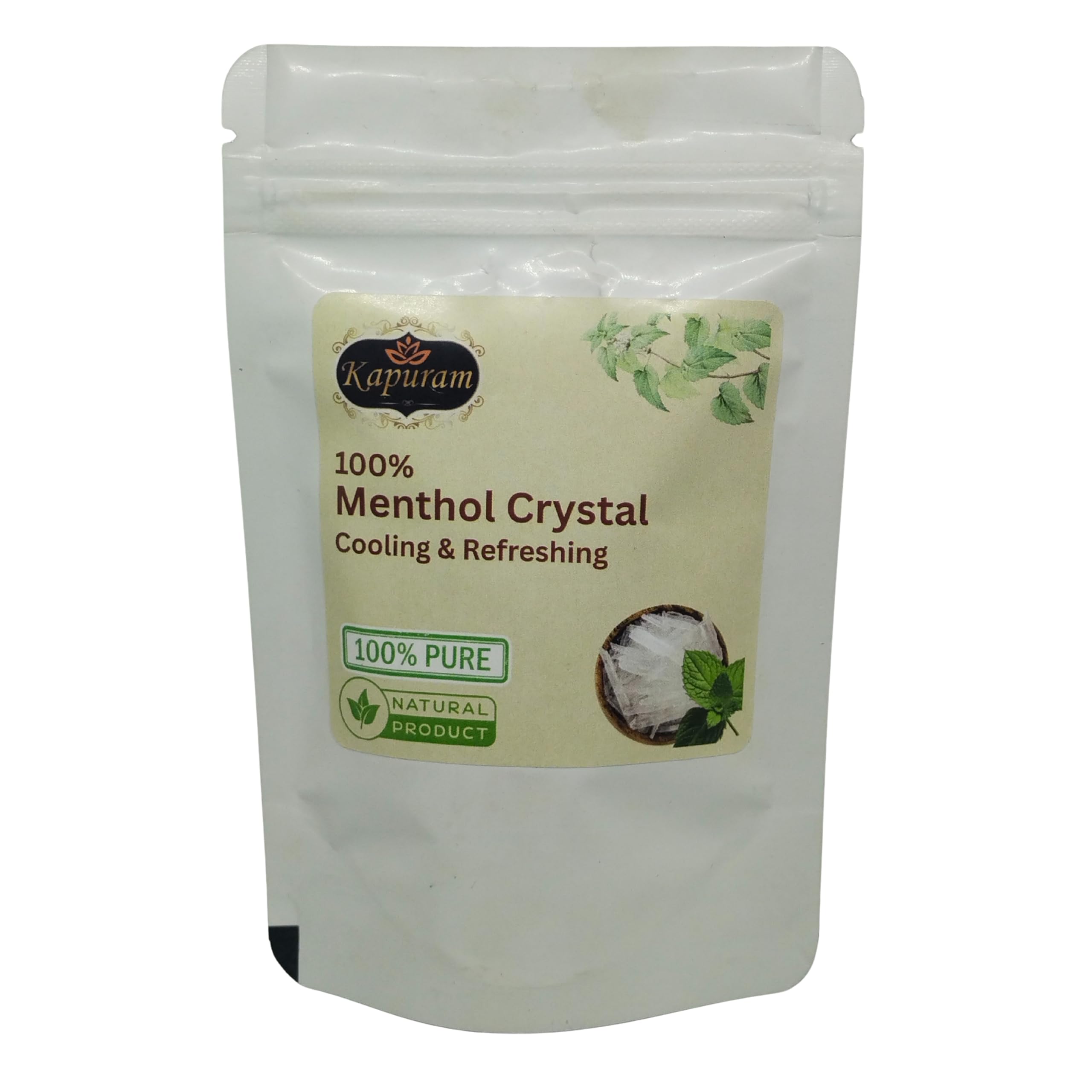 Menthol Crystals | 100% Pure & Organic | Cooling & Refreshing Aroma | For Aromatherapy, Pain Relief Balm, Soaps, and Cosmetics (Mentha Arvensis Extract) (25gm)