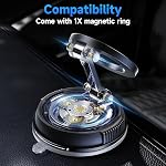 Car Phone Holder for Magsafe [78+LBS Strongest Suction & 2400gf Magnetic] 360° Adjustable Car Phone Mount, Phone Holders for Your Car for iPhone 17 Pro Max 16 15 14 13 12 Air Plus (Black)