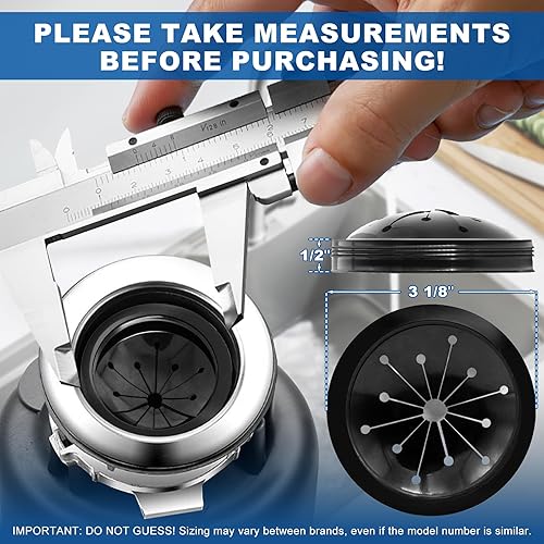 Miniatura 2 de 2 deflectores de fregadero para eliminación de basura, accesorios para desechos de alimentos para modelos Waste King, Whirlaway y GE (3 18 pulgadas)