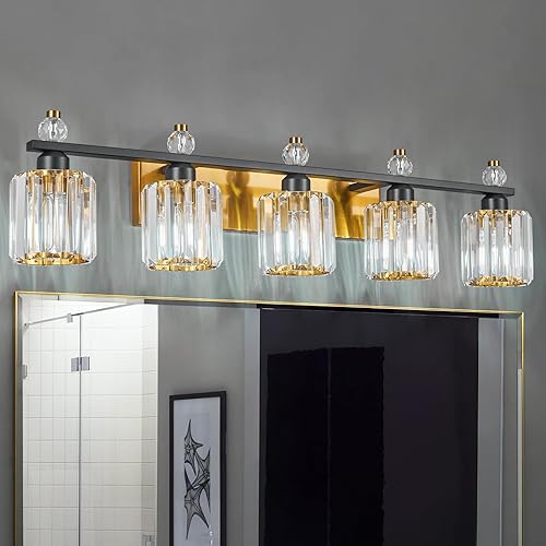 Miniatura 10 de Luces de tocador 4-Luces Modernas de Cristal para Tocador Luz de Baño Dorada Accesorios de Iluminación de Tocador sobre Espejo Lámparas de Tocador