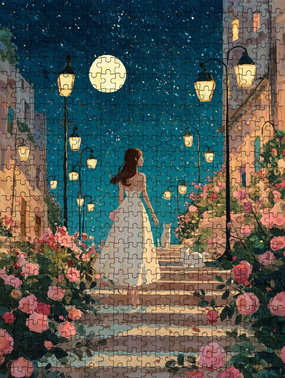 Vista Notturna Donna Puzzle 5000 Pezzi, 3D Puzzle per Adulti Impegnativo, Educa Puzzles Artistico, Divertente E Stimolante Puzzles Decorativo per La Famiglia, Regalo e Decorazione Pareti FNKL6-1105