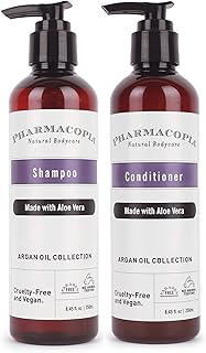 Kimirica Pharmacopia Argan Oil Shampoo and Conditioner Hair Care Duo with Aloe and Argan Oil, 100% Vegan, Paraben and SLS ...