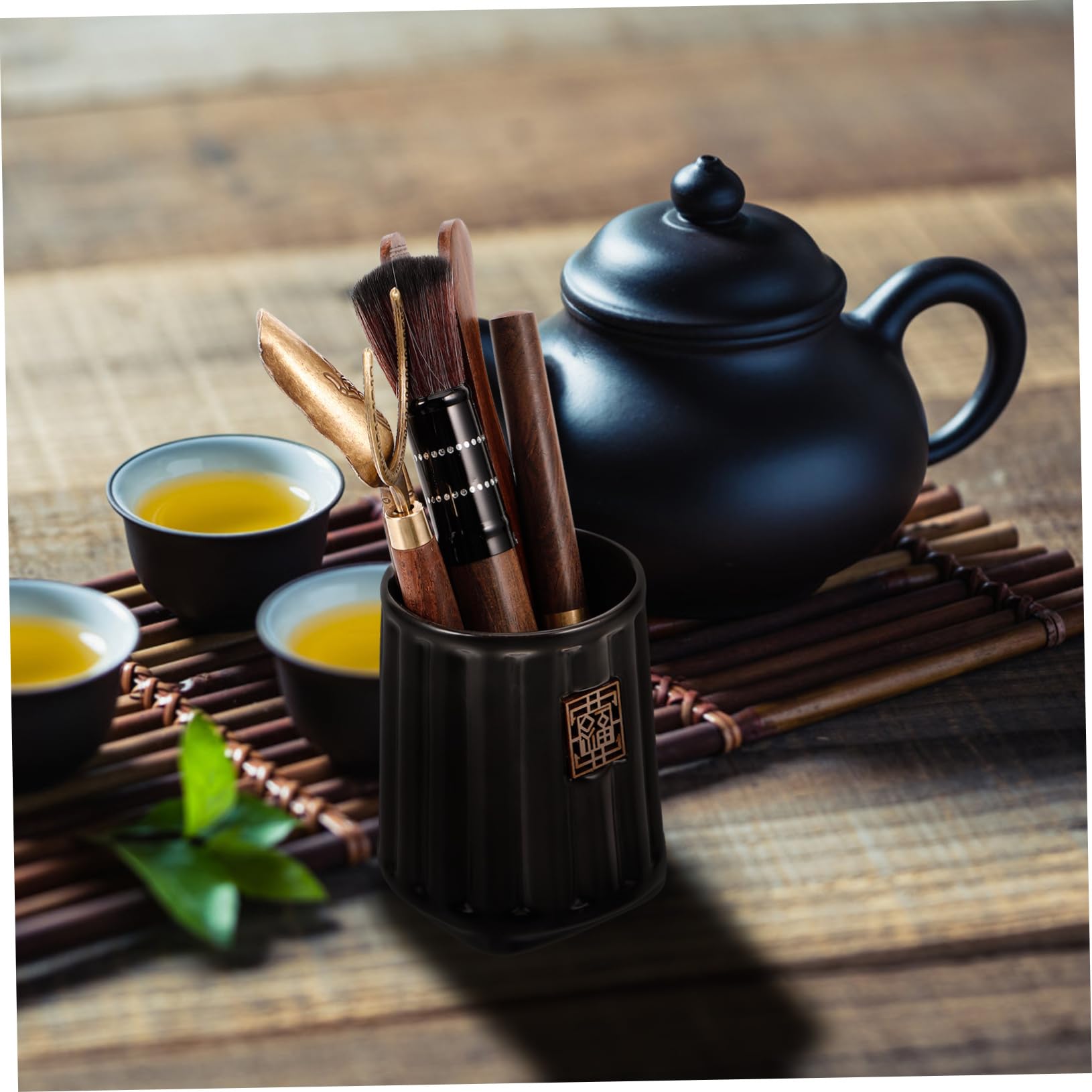 OUNONA 3 Sets Tee Kunst Set Chinesisches Teezeremonie Zubehör Tee Zubehör Für Teeliebhaber Frauen Tee Zubehör Tee Utensilien Teelöffel Für Losen Tee Gongfu Tee Zubehör Keramik