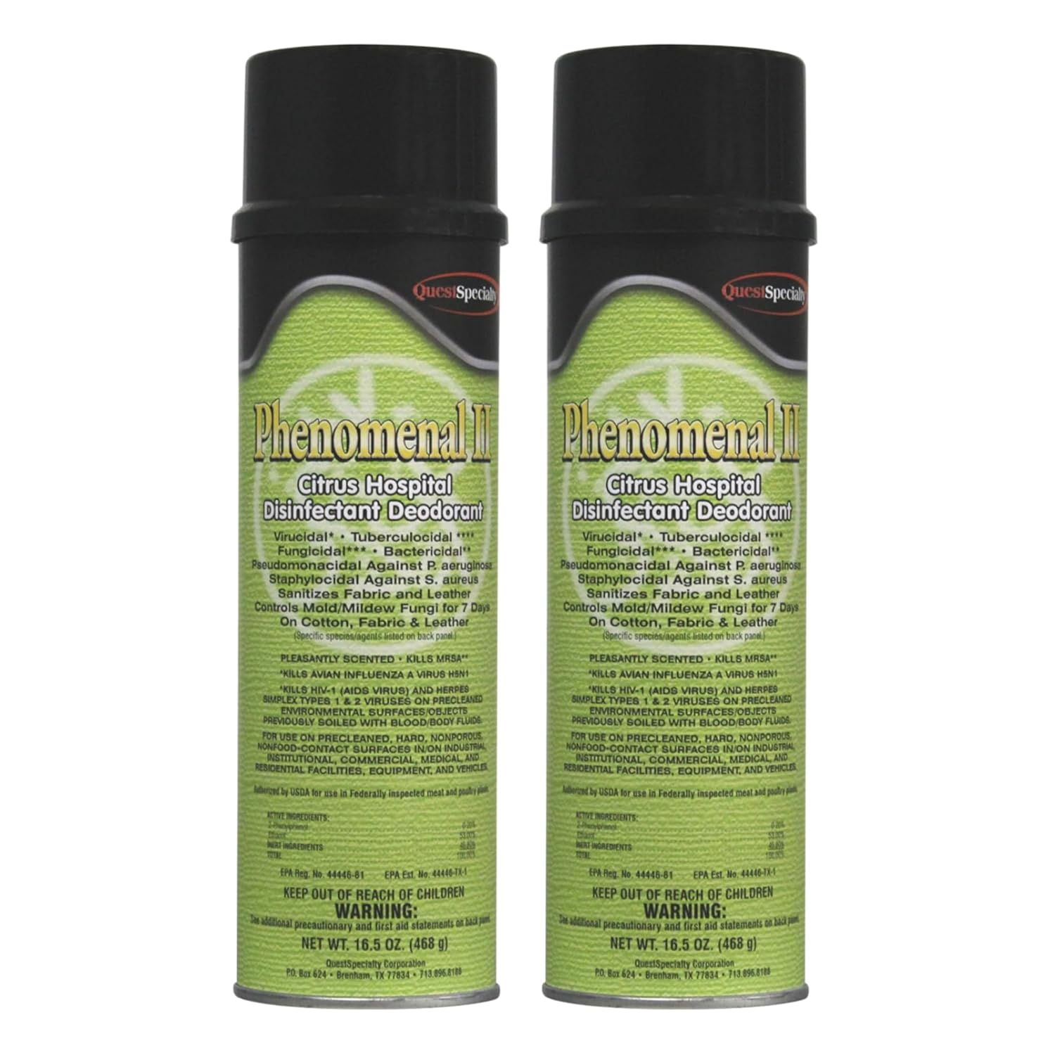 3125 PHENOMENAL II Citrus Hospital Disinfectant Deodorant. 2 Pack