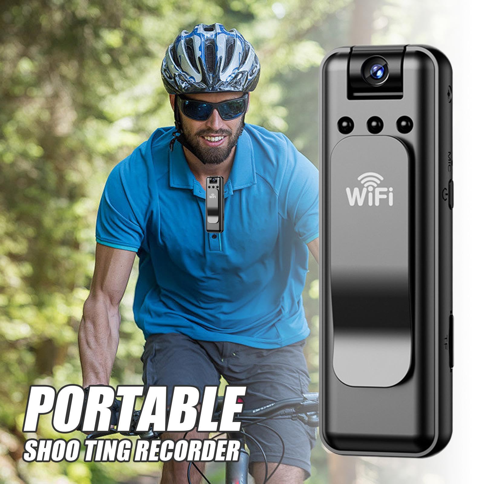 Cámara corporal personal, cámara de acción portátil, videocámara compacta con clip, grabadora de video portátil, ideal para exteriores, viajes, ciclismo, seguridad, hombres, mujeres y uso civil