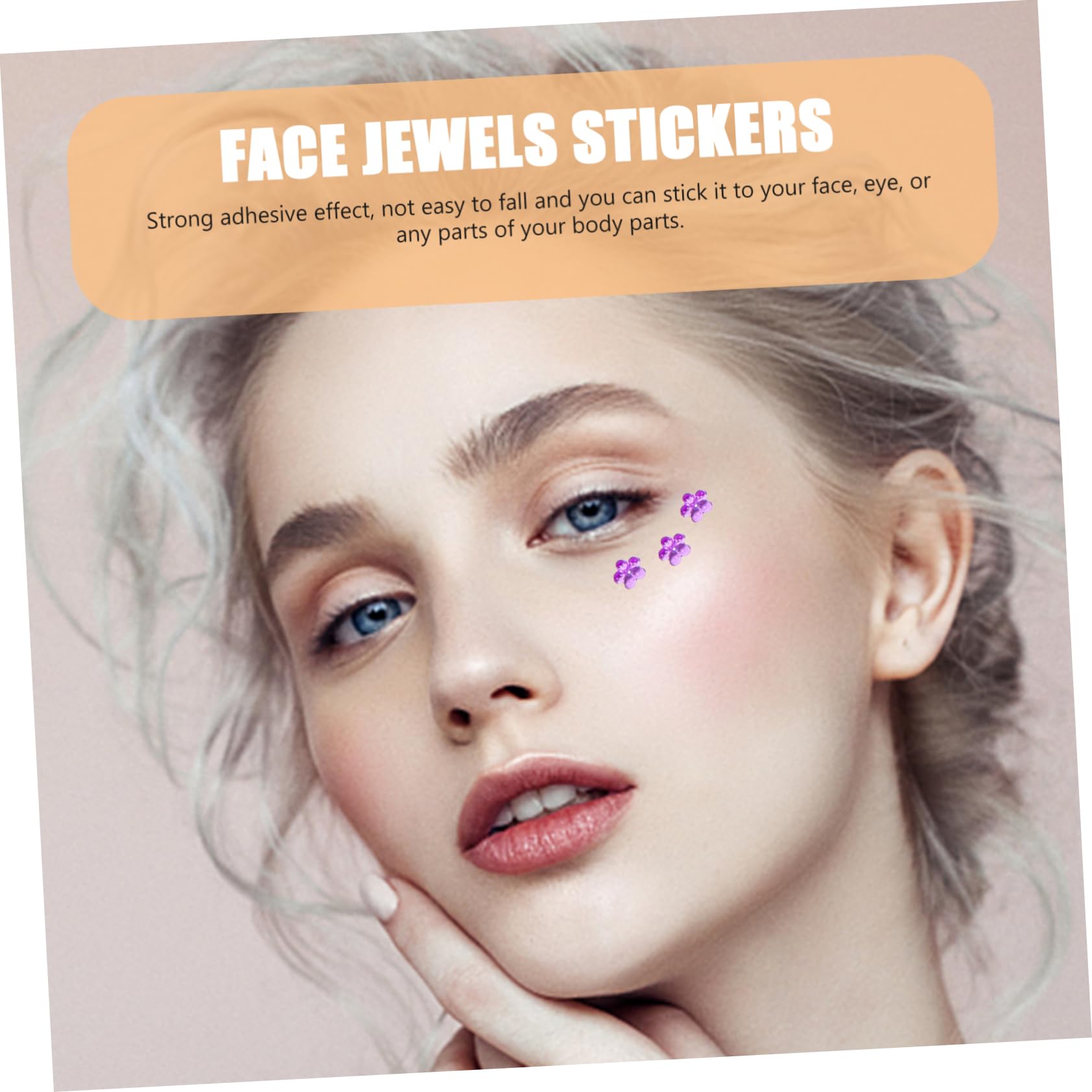 Didiseaon 5 Hojas de imitación de maquillaje de ojos alfabeto pegatinas uñas accesorios maquillaje nail stickers pedrería pegatinas de coche de imitación de la cara joya