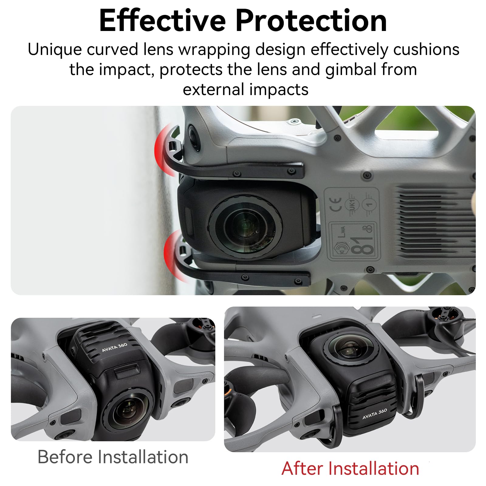 Gimbal Bumper für DJI Avata 360 - Drohnenzubehör Kameraobjektiv Metall Schutzbügel aus Aluminiumlegierung Anti-Kollisions Gimbal Schutz für DJI Avata 360 Drohnen