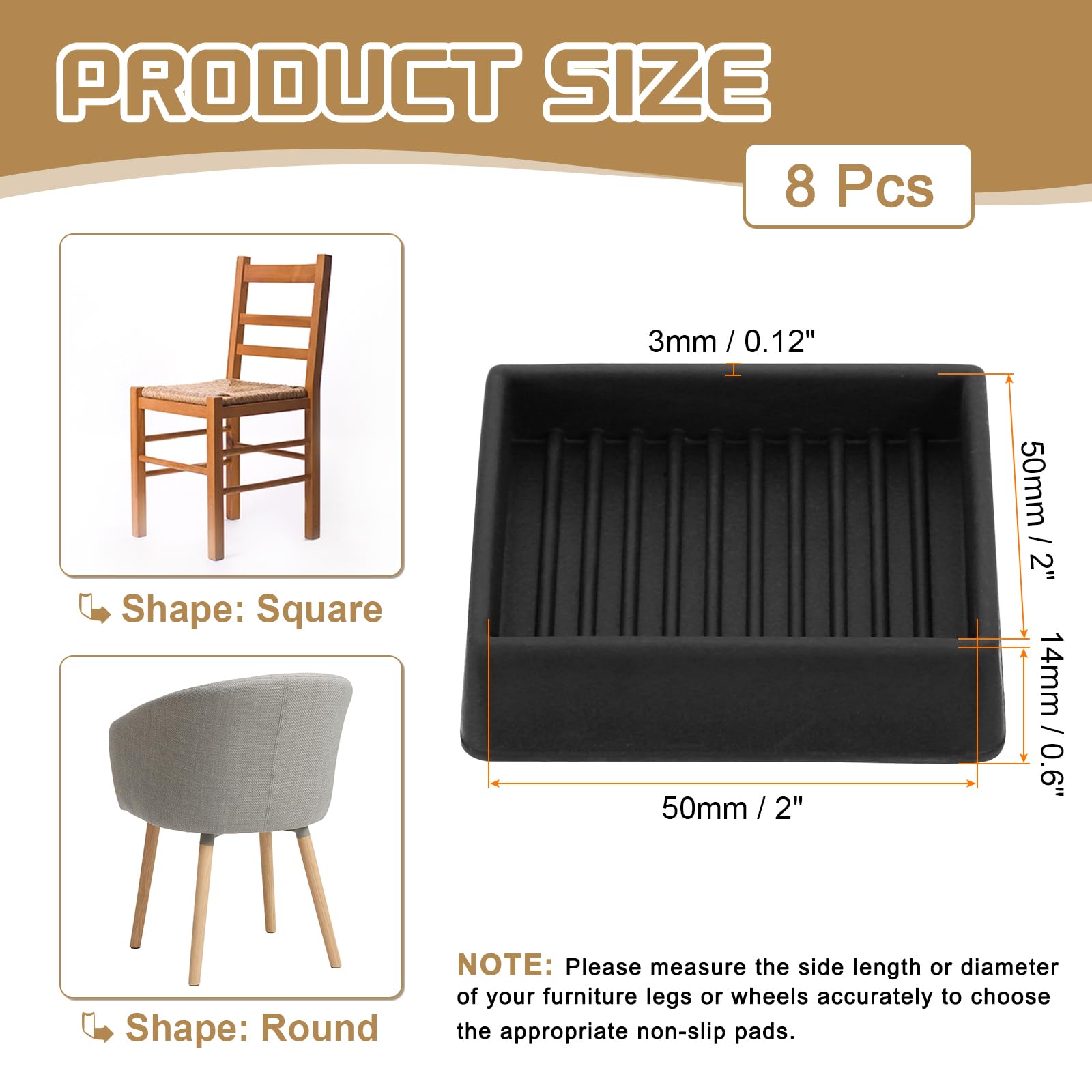 PATIKIL 2 Inch Rubber Furniture Pads - Image 2