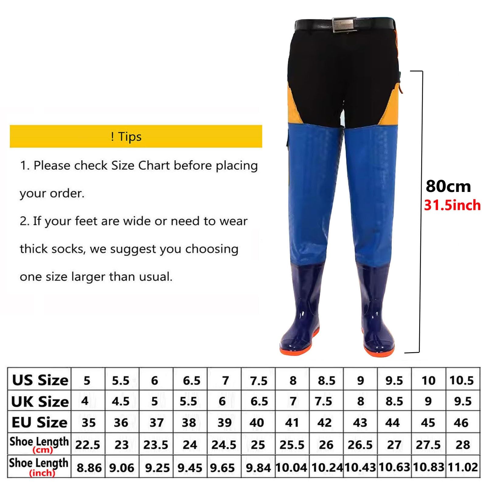Trampolieri da Pesca | Trampolieri for anca impermeabili in PVC for caccia alla pesca unisex blu taglie USA 4.5-9.5(9)