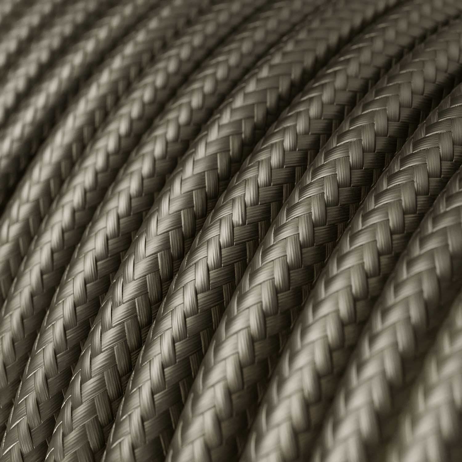 creative cables - Lampada a Sospensione Multipla a 2 Cadute Completa di Cavo Tessile e Finiture in Metallo - Kit Fai da Te, Senza Lampadina, Titanio Satinato