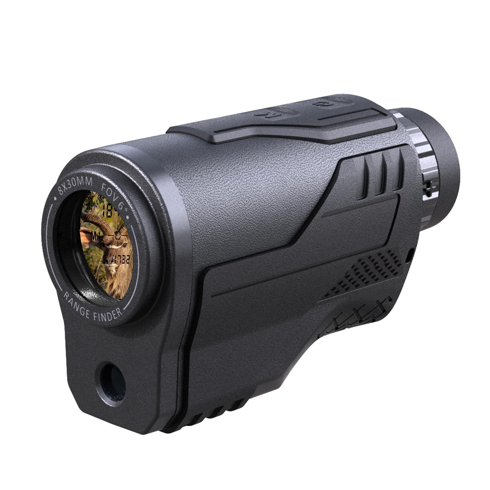 PEAKPULSE Telémetro de caza con recargable, aumento 8X de 2200 yardas, monocular buscador de rango de caza con medición de ángulo y altura vertical, telémetro de larga distancia para cazador