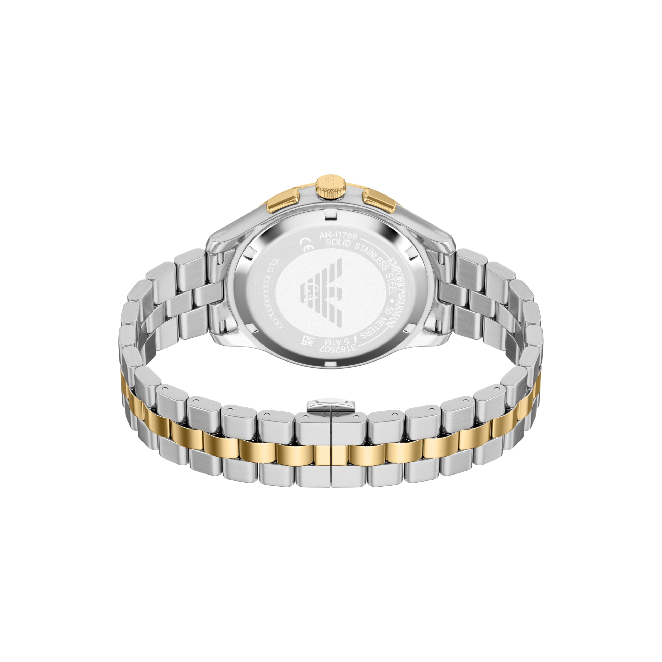Emporio Armani Herren 42MM Silberfarbene Edelstahl Uhr, AR80084SET