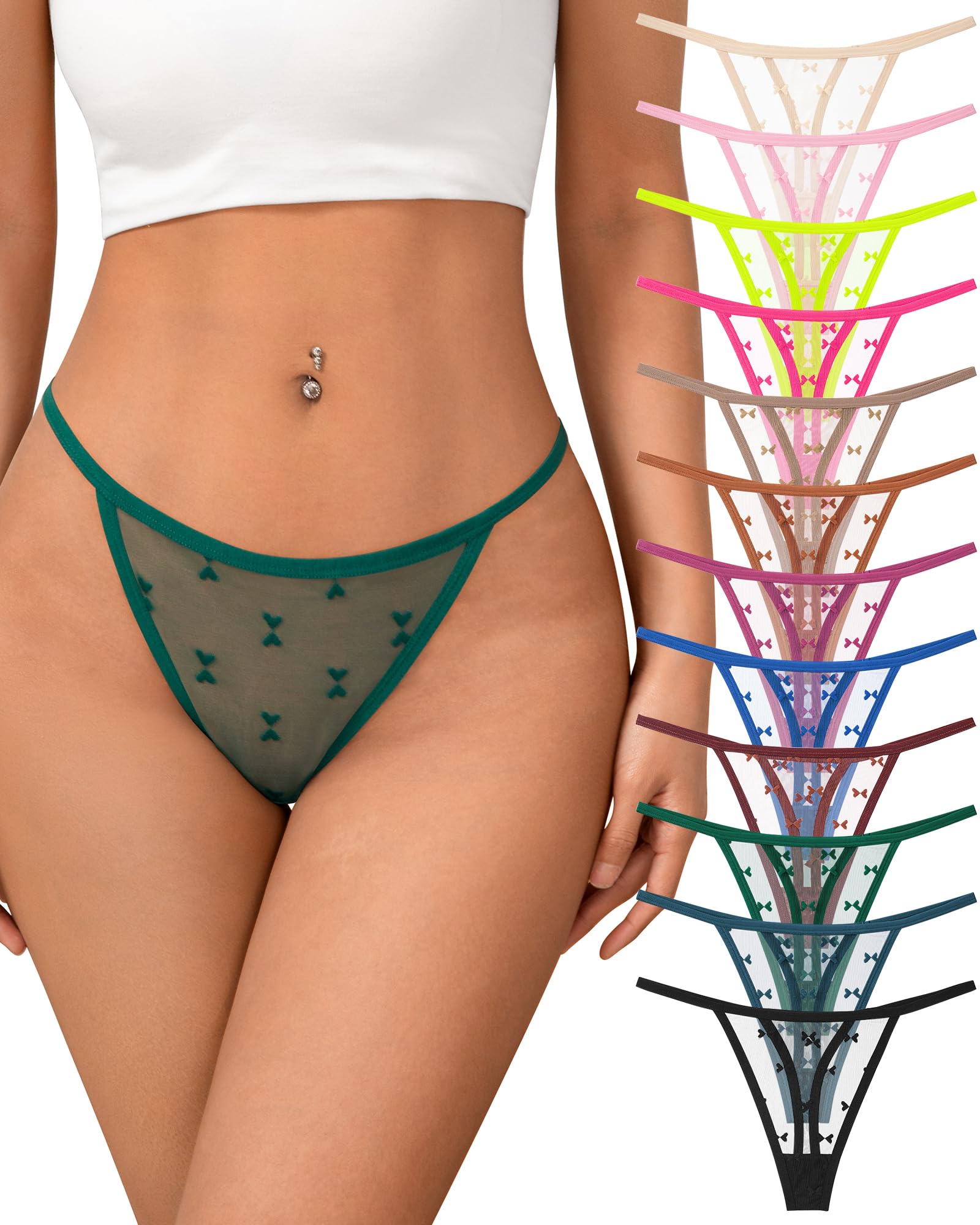 J-pone Lace Thongs for Women G String Thongs for Women T-back Thong Underwear Low Waist Breathable Womens Panties