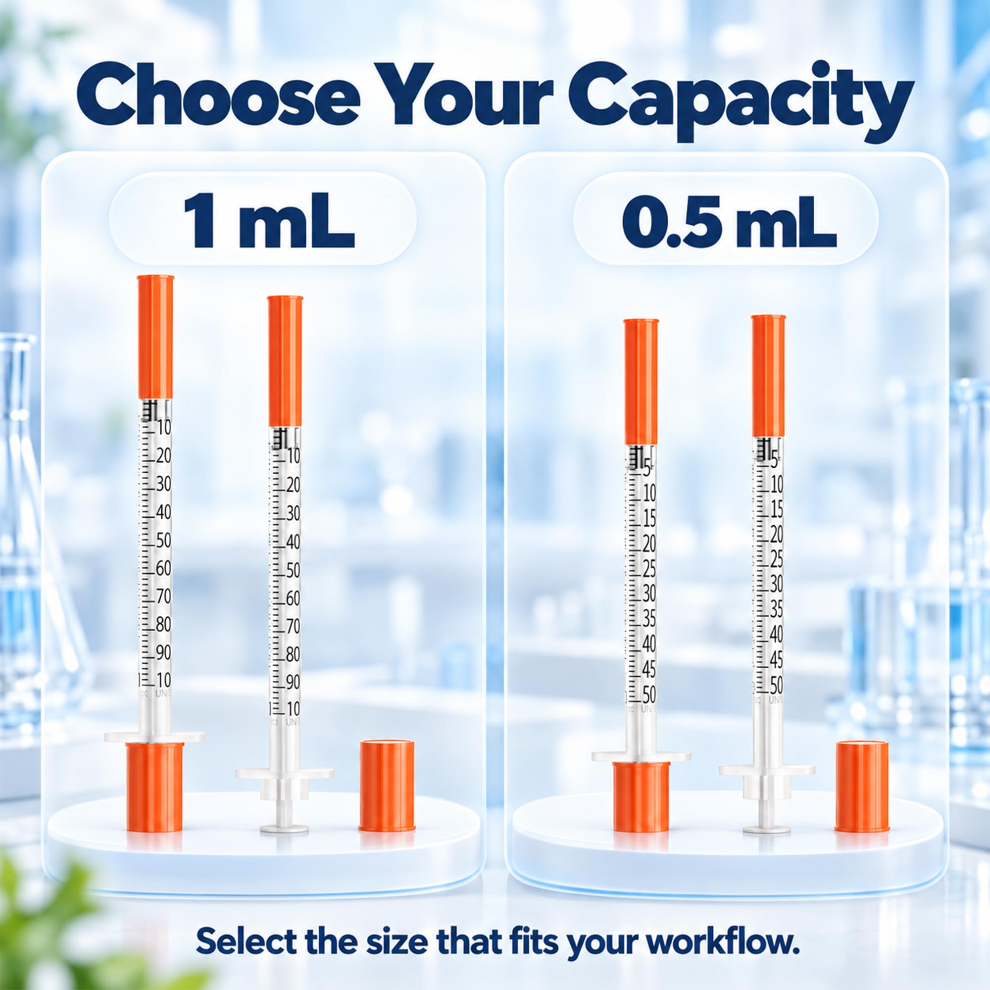 0.5ml Syringes 30G 5/16" 8mm Needle U-100 Disposable Lab Syringe, 100 Pack — Amazon image 8