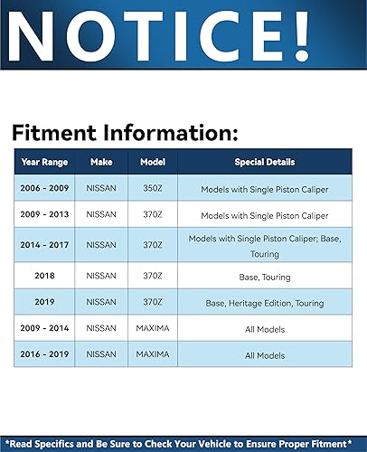 Miniatura 3 de Detroit Axle - Kit de freno trasero para Infiniti EX35 G25 G35 G37 M35 M45 QX50 Nissan 350Z 370Z Maxima Reemplazo de Rotores de freno de disco