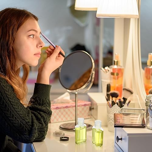 Miniatura 6 de 200 botellas transparentes de desinfectante de manos de 2 onzas con tapa abatible, botellas vacías reutilizables rellenables, portátil, tamaño de