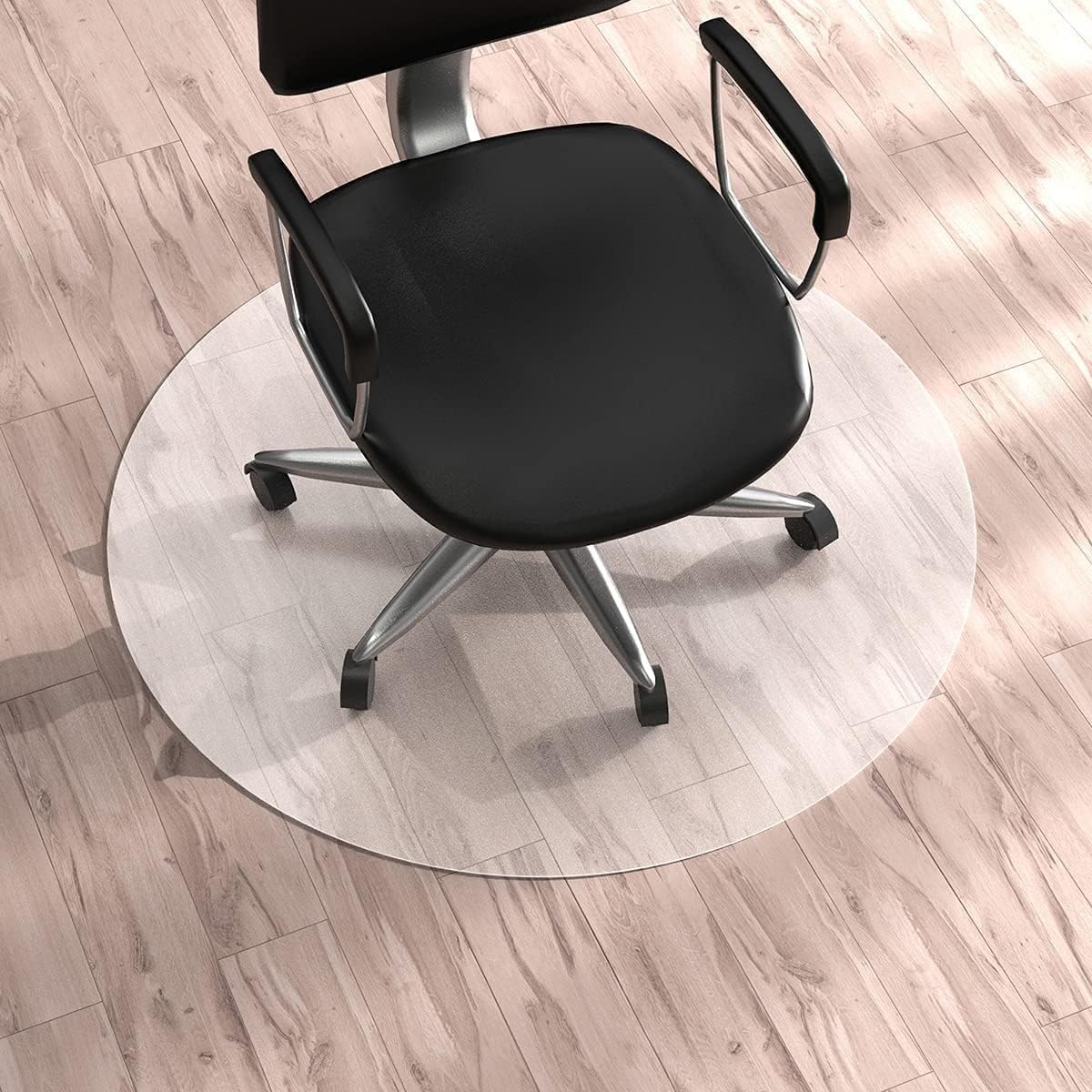 WASJOYE Office Chair Mat for Hard Floor 36 Round Transparent Hard Floor Protector Cover Home Floor Mat for