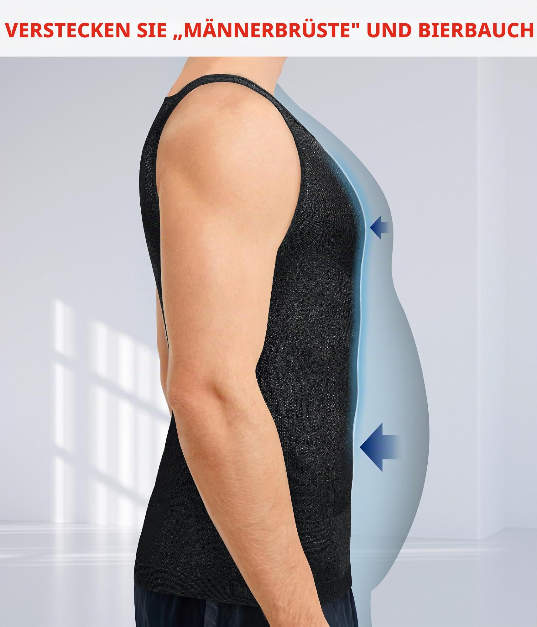KUMAYES Kompressionsshirt Herren Unterhemden Shapewear Bauchweg Unterhemd Ärmellos Body Shaper Herren Männer Korsett Tank Top