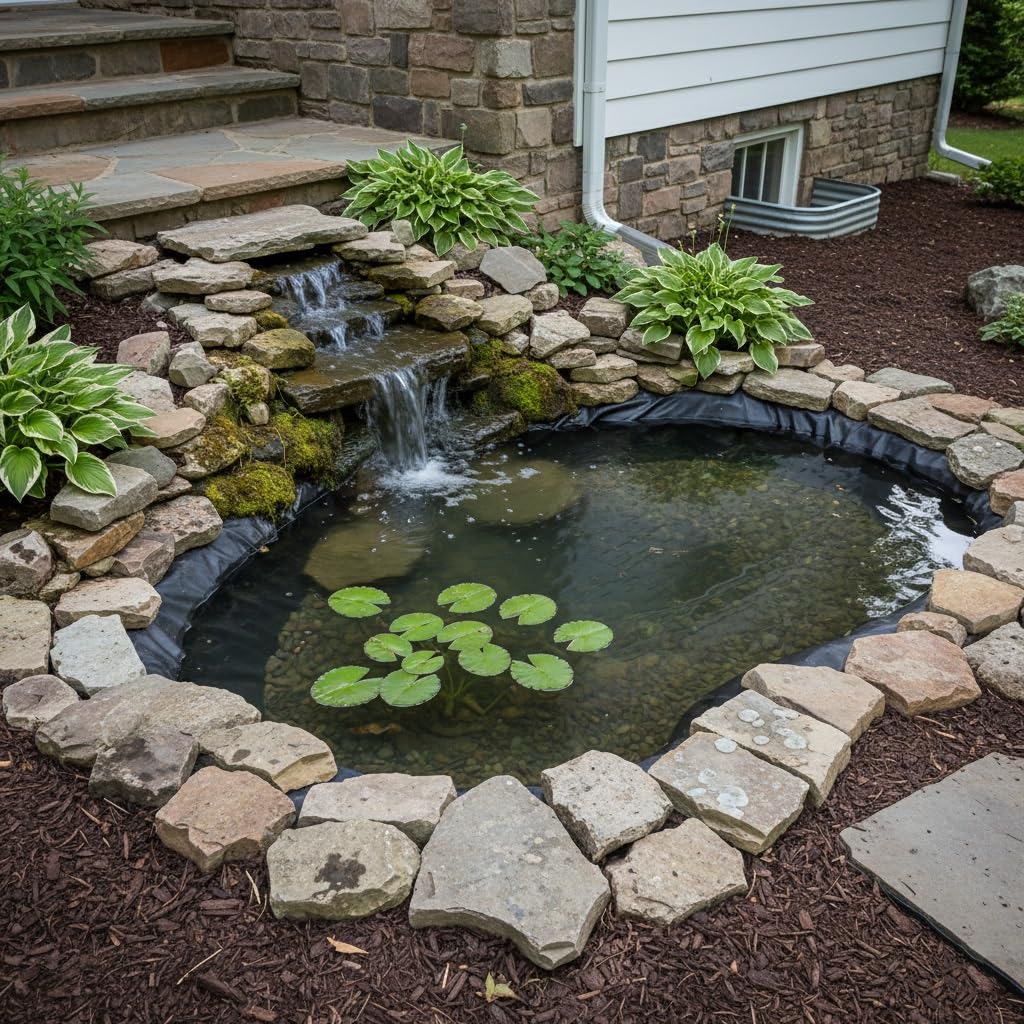 Generico Rivestimento per laghetto 4x5m 4x8m 5x5m 6x9m 7x9m Telo per Laghetto con Resistente allo Strappo in HDPE Spessore 0.12mm per Stagni Piscine Fontana Giardini Acquatici, Pieghevole(4x6.5m)