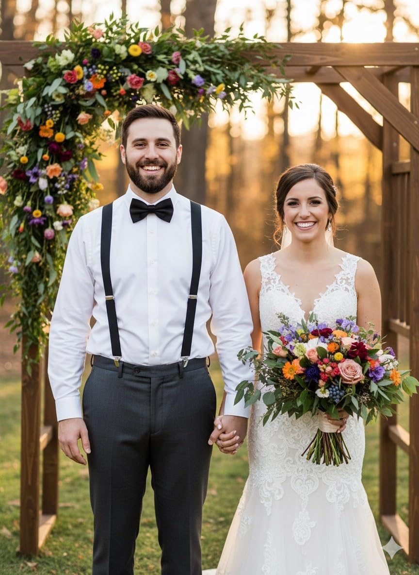 trilece Men’s Suspenders and Bow Tie Set – Adjustable Y-Back Suspenders with Matching Bow Tie for Weddings and Formal Wear - Image 7