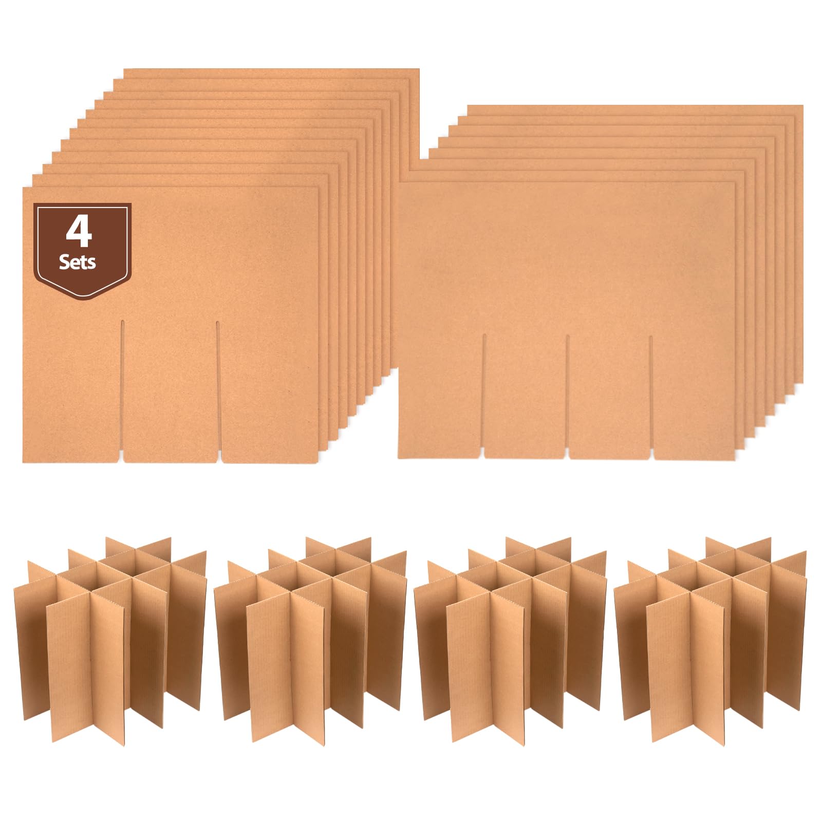 fuceury3 Sets of Glass Dividers for Bo x Packing Boxes Kit for Movin Dishes Wine Boxes for Movin, Packing Supplies for Moving Fits in 16 x 12 x 12 Inch Box (Box Not Included)