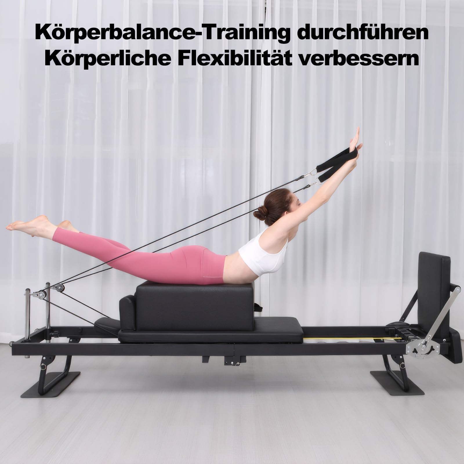 Pilates Reformer Box, Pilates Sitzbox mit Griffen, Pilates Zubehörbox, Pilates Trainingsgerät, geeignet für Fitness, Dehnungs- und Gleichgewichtstraining