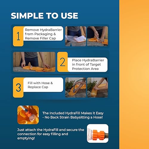 Miniatura 13 de La mejor alternativa al saco de arena: Hydrabarrier Ultra de 5 pulgadas. Tubos de desviación de agua ligeros, reutilizables y ecológico. Elija entre