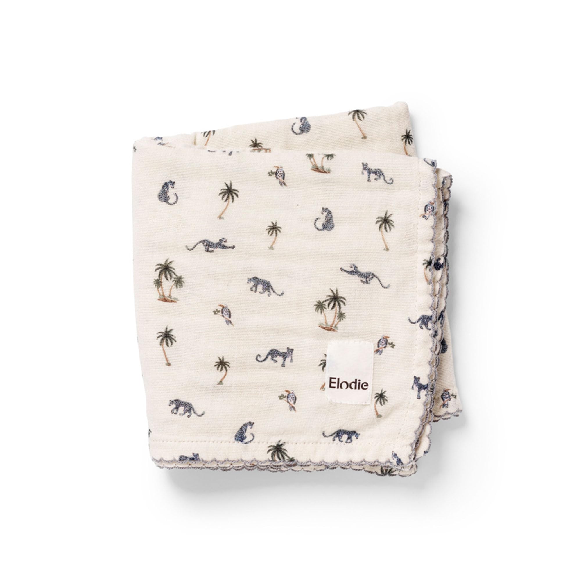Elodie Details Muslin Baby Blanket Swaddle, 50% Bamboo 50% Organic Cotton Oeko-TEX, Breathable, Soft Double Layer, Swaddle Wrap Burp Cloth Baby Shower, Newborn Gift Boys Girls, Garden Leo's Resort