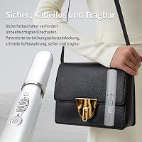 ADOBIRD Vezeték Nélküli Hajvasaló és Hajgöndörítő 2in1 - 5000 mAh Akkumulátor, Titán Lapok, 3 Hőfokozat, Gyors Felfűtés, Utazáshoz, Fehér 6