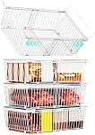 Enhanced Leak-Proof Bottom - Freezer Organizer Bins ，4 Pack Stackable Deep Freezer Organizer Bins for 7 Cu.FT Small Chest Freezer